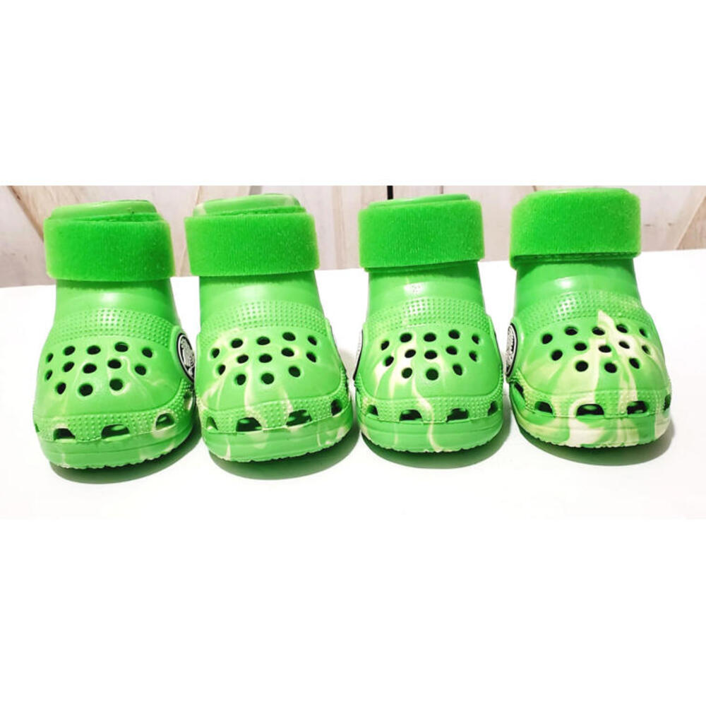 Limited Edition Bark Crocs Pet Dog Boots Green Slime Large - Picture 6 of 6